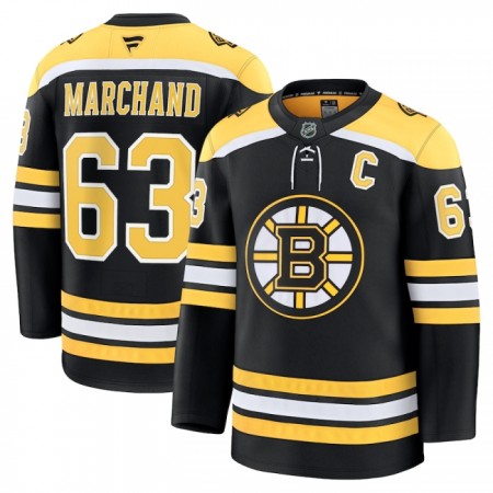 Boston Bruins Fanatics Premium Brad March 2024-25 Heim Schwarz Trikot - Herren